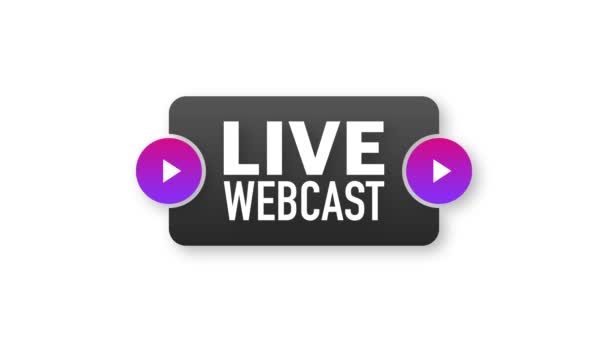 Live webcast red banner. Flat label. Motion graphics. - Materiał filmowy, wideo