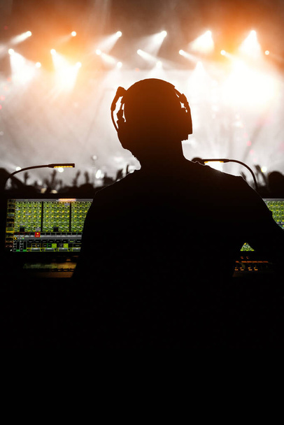 Sound manager on a show concert. Music Mixer operator - Photo, Image