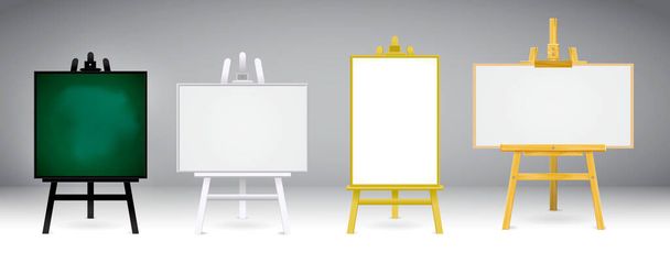 Wood easels or painting art boards with white Vector Image