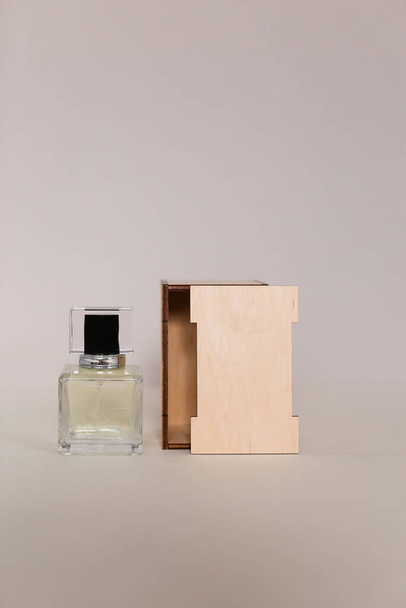 perfume bottle on the neutral modern background - Photo, Image