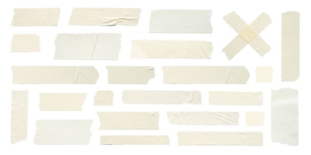Primo piano di nastro adesivo rughe impostato su sfondo bianco - Foto, immagini