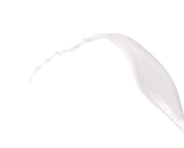 Salpicadura de leche sobre fondo blanco - Foto, Imagen
