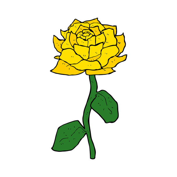 yellow rose cartoon - Vektori, kuva