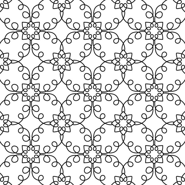 abstract black lines on white. minimalistic vector hand-drawn seamless pattern. simple elements for coloring - Vector, Image