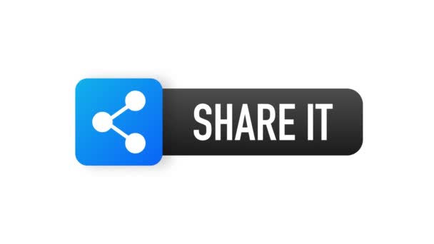 Share it blue and black banner. Flat label. Motion graphics. - Footage, Video