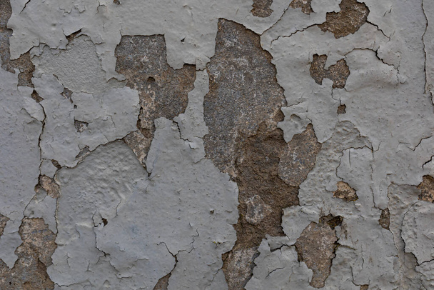 beau fond de vieux mur coloré avec plâtre fissuré en gros plan - Photo, image