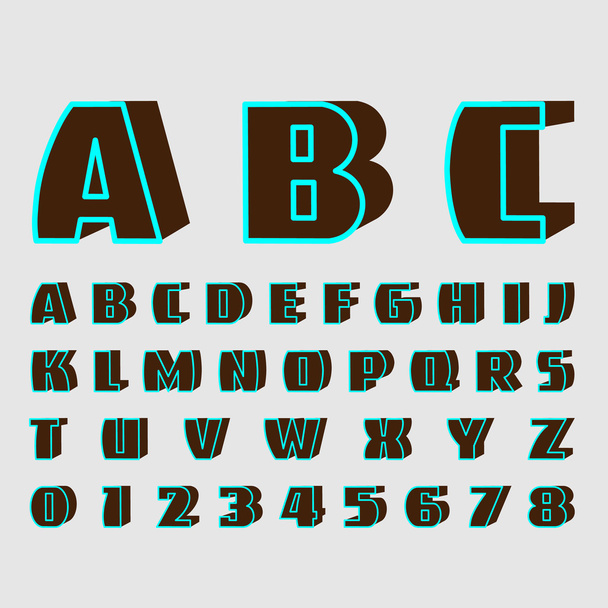 alphabetic fonts and numbers - Вектор,изображение