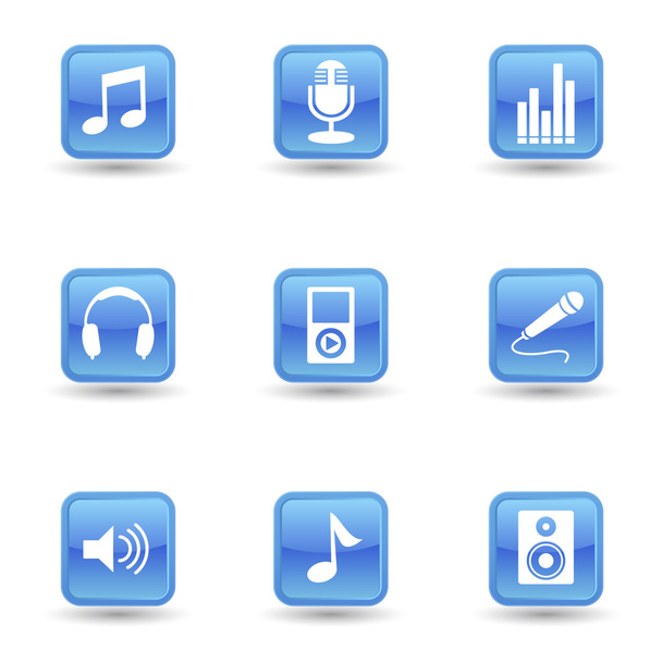 Music And Audio Icons Set - Vektor, kép