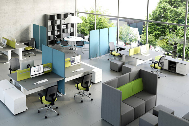 Escritório vazio contemporâneo. Design de interiores de escritório moderno - Foto, Imagem