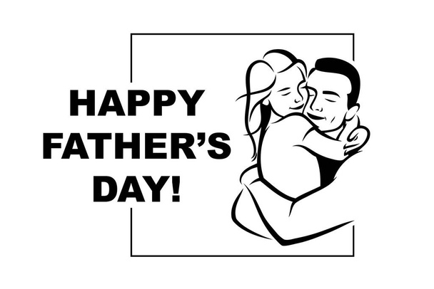 happy father day concept father and daughter vector illustration  - Vektor, kép