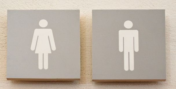 Salle de toilettes signe masculin et féminin
 - Photo, image