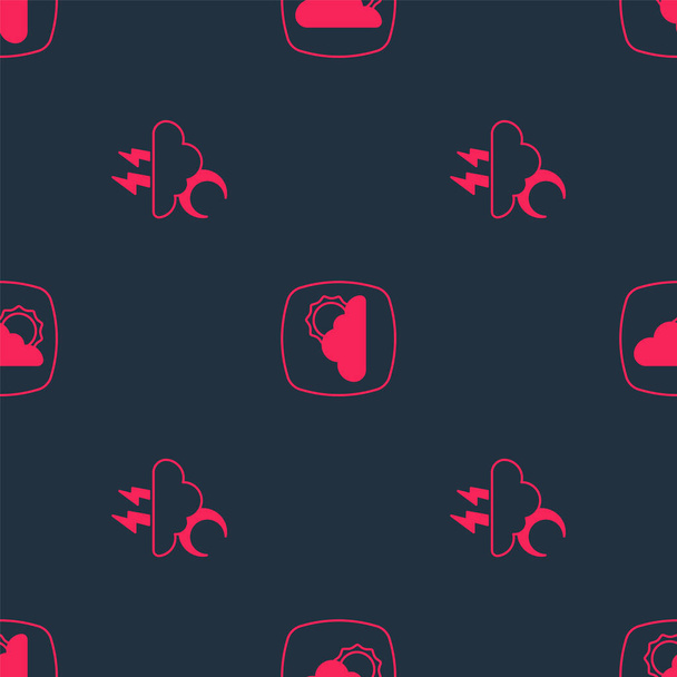 Set Storm and Weather forecast on seamless pattern. Vector - Vector, Image