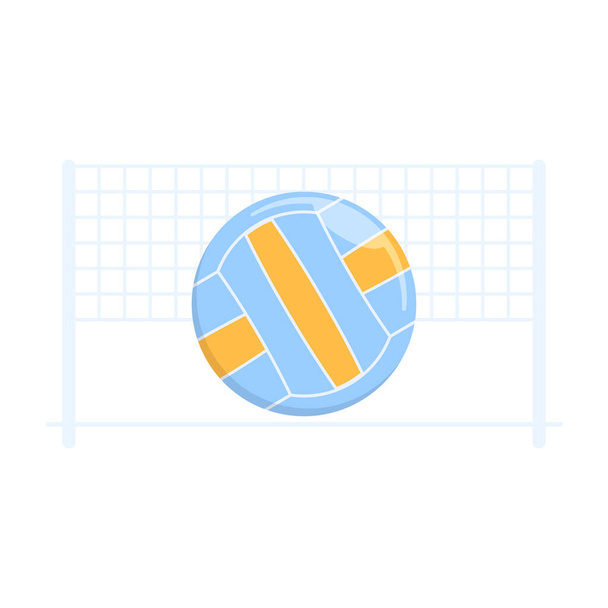 дизайн вектора волейбола с сеткой. белый фон - Вектор,изображение