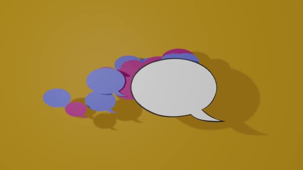 Speech balloon or speech bubble representing thoughts or comments deriving from one main thought or idea - Footage, Video