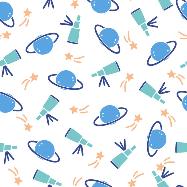 Cute childish seamless pattern of space - Vector, Image