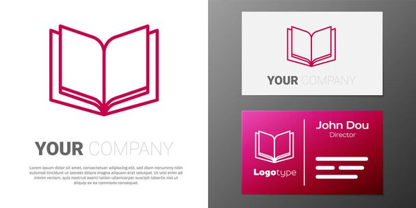 Línea de logotipo Icono de libro abierto aislado sobre fondo blanco. Elemento de plantilla de diseño de logotipo. Vector. - Vector, Imagen