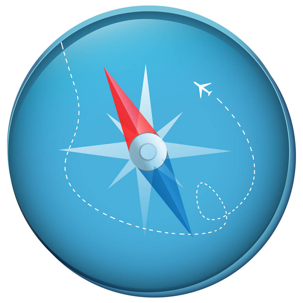 classic tourist compass icon - Vector, Imagen