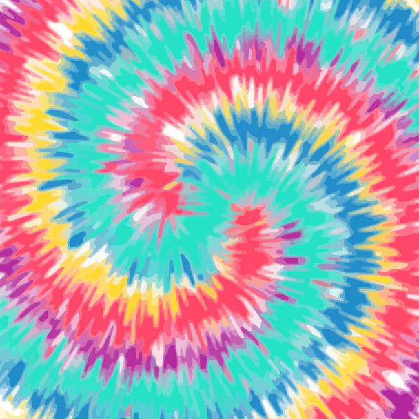 Tie tinte fondo arco iris color remolino. vector de diseño de patrón abstracto colorido - Vector, imagen