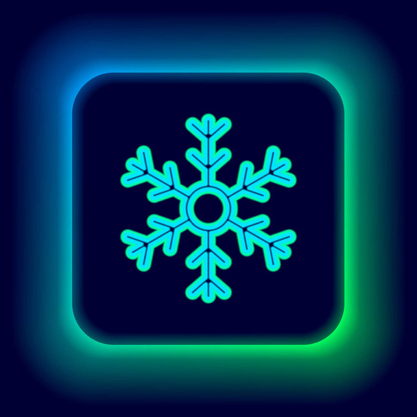 Glowing neon line Snowflake icon isolated on black background. Colorful outline concept. Vector - ベクター画像