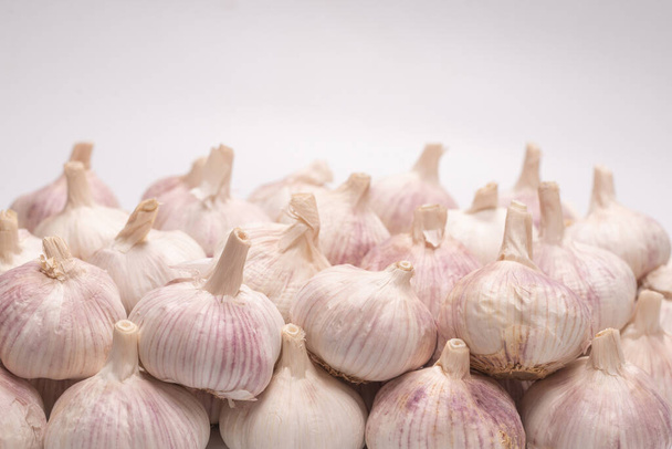 Group of garlic isolated on a white background.  - Photo, Image