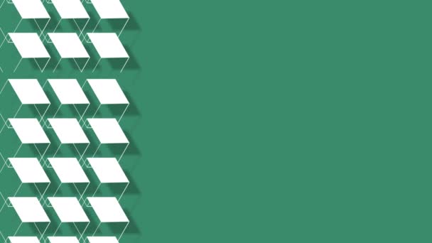 Green background with white rhombus pattern in 4k video. - Metraje, vídeo