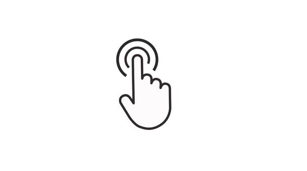 Hand click icon. Vector isolated black and white flat illustration - Vector, Image