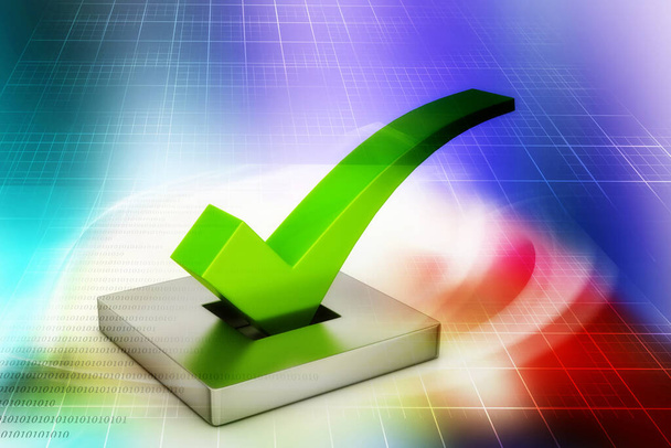 Rechte Markierung auf weißem Hintergrund, Abstimmungskonzept - Foto, Bild