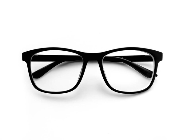 Black eye glasses isolated on white background - Photo, Image