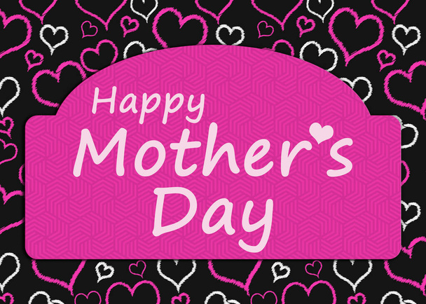 Happy Mothers Day pink greeting card with hearts - Foto, Bild