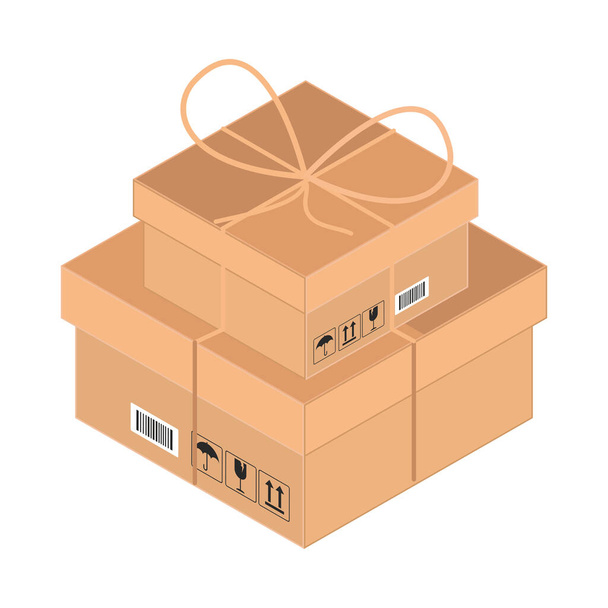 boîtes de livraison emballées - Vecteur, image