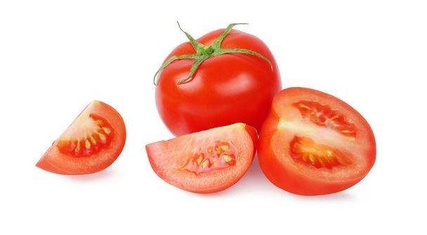 Sliced tomatoes, isolated on a white background - Foto, Imagen