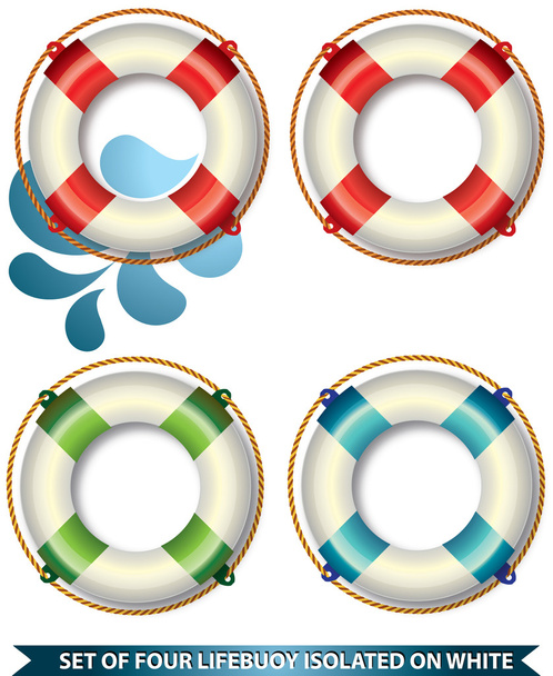 Four life buoy - Vector, Image