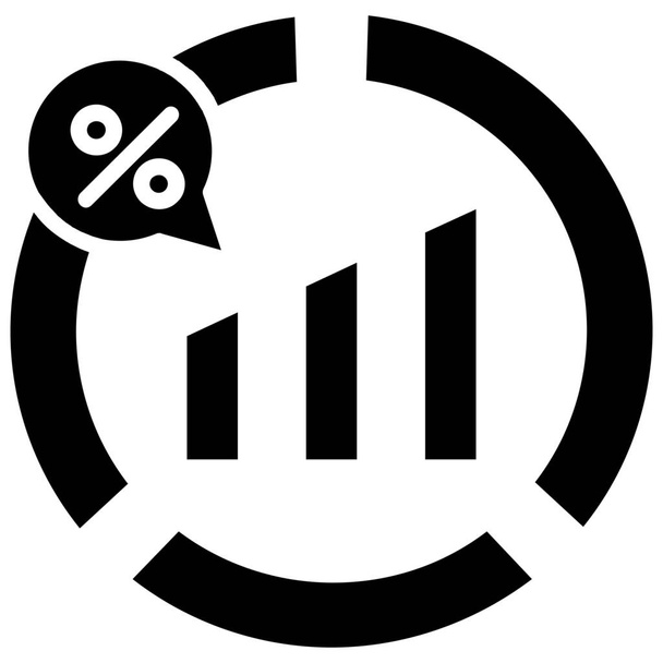 Analytics-Chat-Diagramm-Symbol in solidem Stil - Vektor, Bild