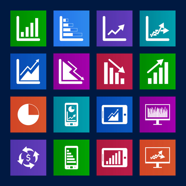 Business Graph icon set - Vector, Image