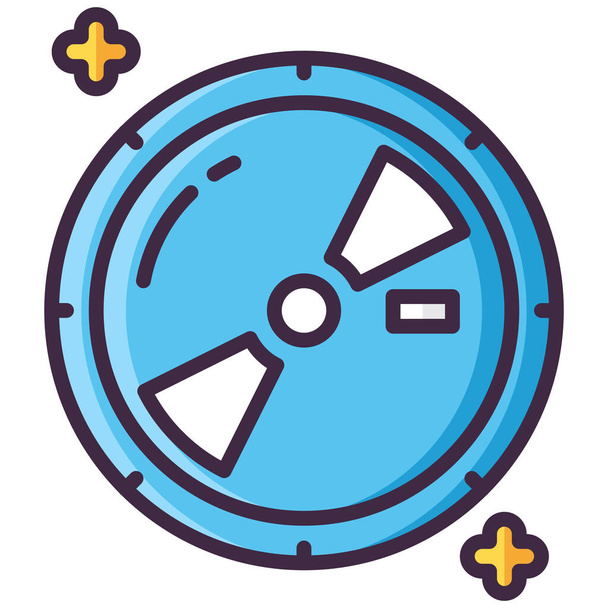 blu film icoon in gevulde-outline stijl - Vector, afbeelding