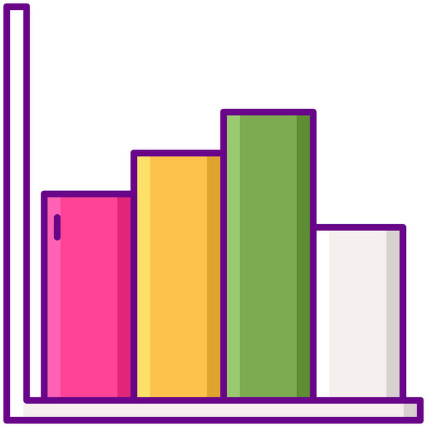 analytics chart histogram icon in filled-outline style - Vector, Image