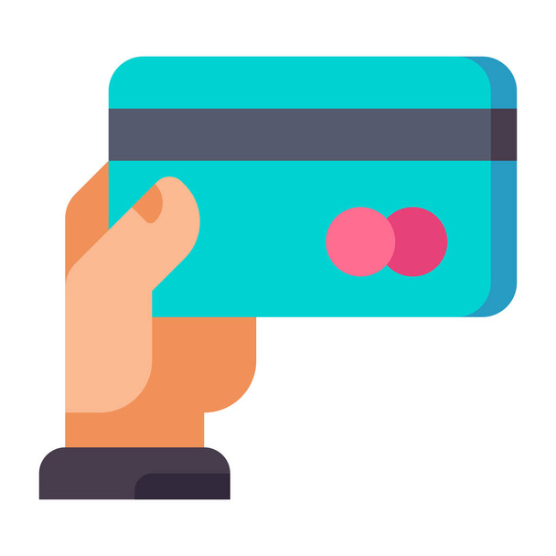 card credit debit icon in flat style - Vector, Image