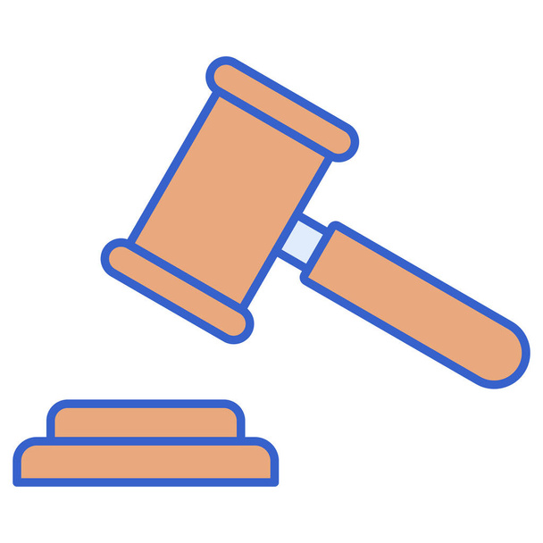 juez de grava icono de la justicia en estilo de contorno lleno - Vector, imagen