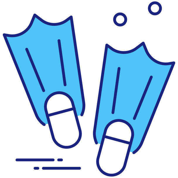 fins dive diving icon in filled-outline style - Wektor, obraz