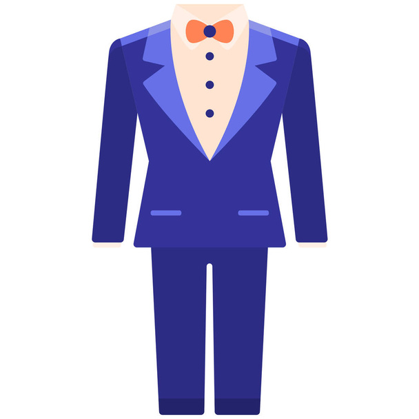 suit tux tuxedo icon in flat style - Vector, Image