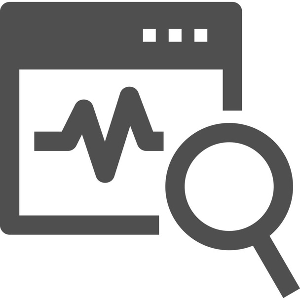 マーケティング-ソ部門の分析データ監視アイコン - ベクター画像