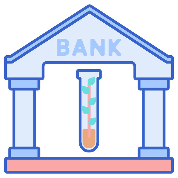 τράπεζα εικονίδιο γονιδιακού σπόρου σε στυλ γεμάτο περίγραμμα - Διάνυσμα, εικόνα
