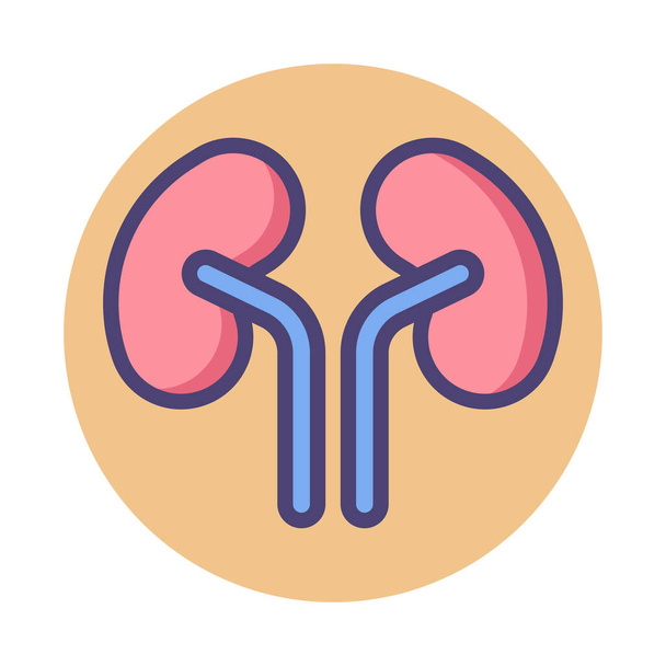 riñones órgano insignia icono en el estilo de la insignia - Vector, imagen