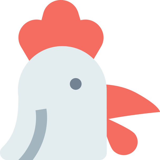 agriculture animal chicken icon in flat style - Vektor, obrázek