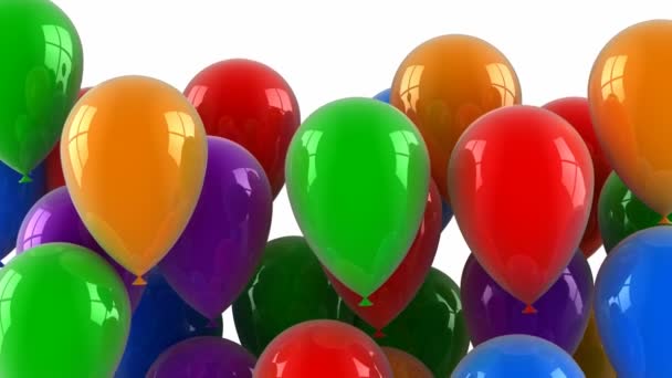 gekleurde ballonnen vliegen omhoog - Video