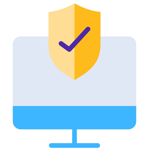 Antivirus Firewall Guard Icon im flachen Stil - Vektor, Bild