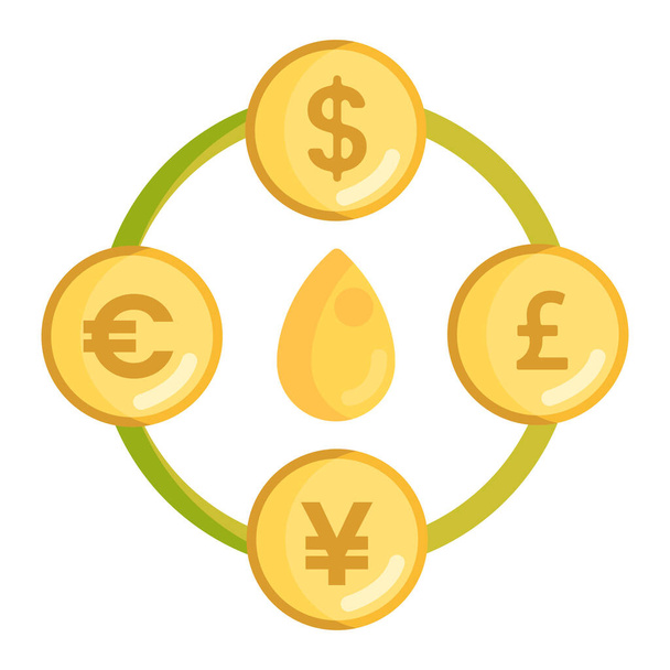 valutaváltó deviza ikon ökológia-környezetvédelem kategóriában - Vektor, kép