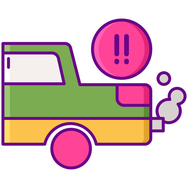 emissions test cycle icon in filled-outline style - Vector, Image