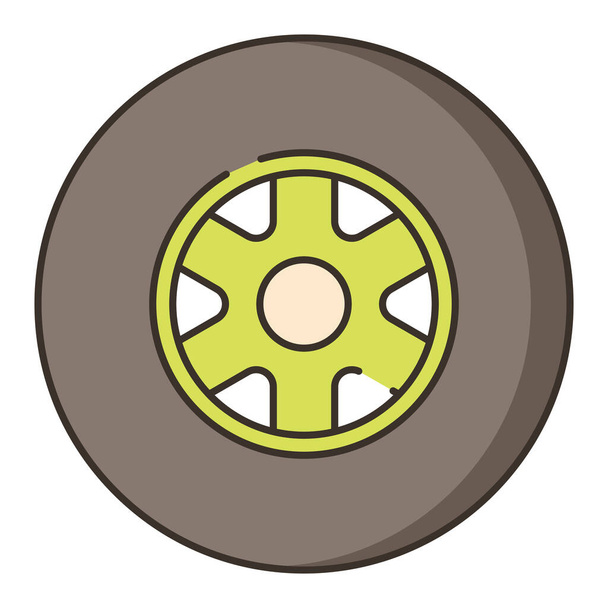 slick tire tyre icon - Вектор,изображение