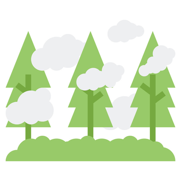 fog foggy forest icon in flat style - Vektor, obrázek